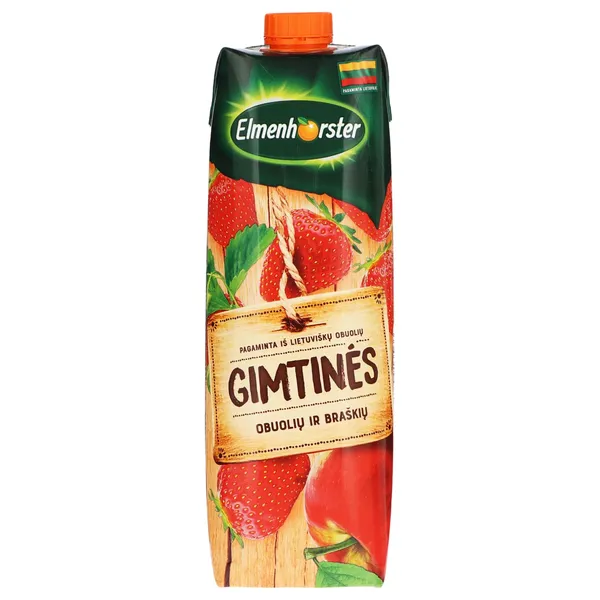 Gaivusis obuolių ir braškių sulčių gėrimas ELMENHORSTER GIMTINĖS, 1 l