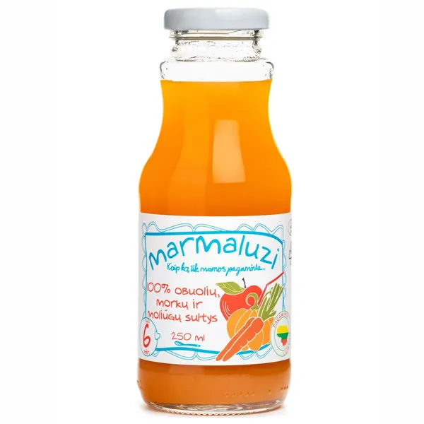 Obuolių, moliūgų ir morkų sultys MARMALUZI, nuo 6 mėn, 250 ml