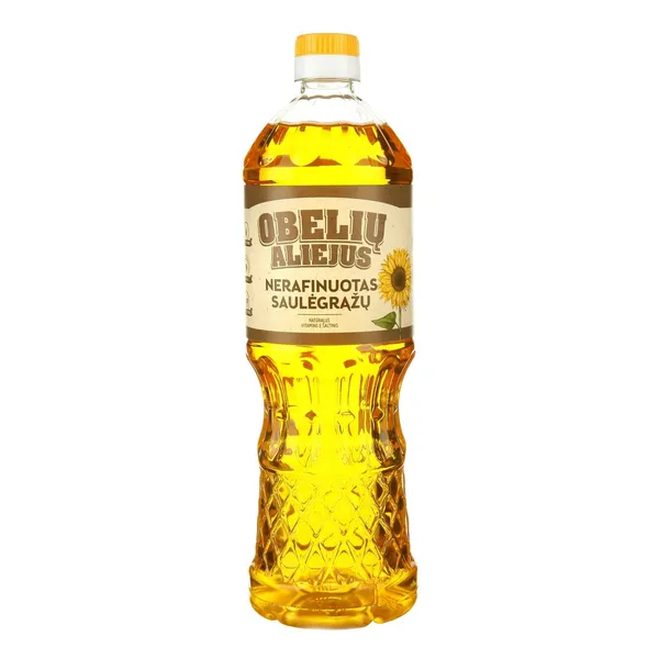 Saulėgrąžų aliejus OBELIŲ, nerafinuotas, 0,9 l