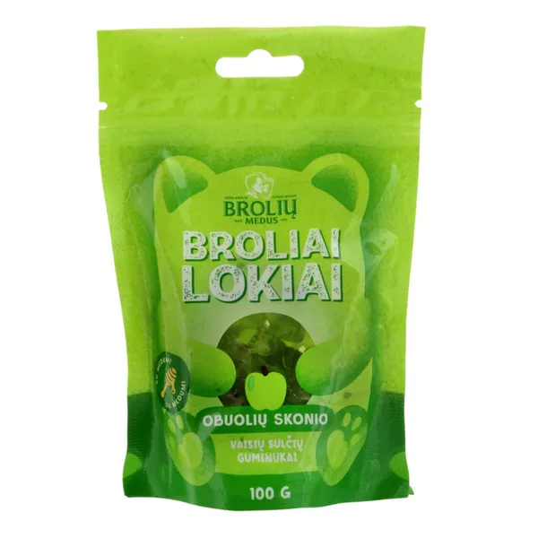 Obuolių skonio guminukai BROLIŲ MEDUS, 100 g