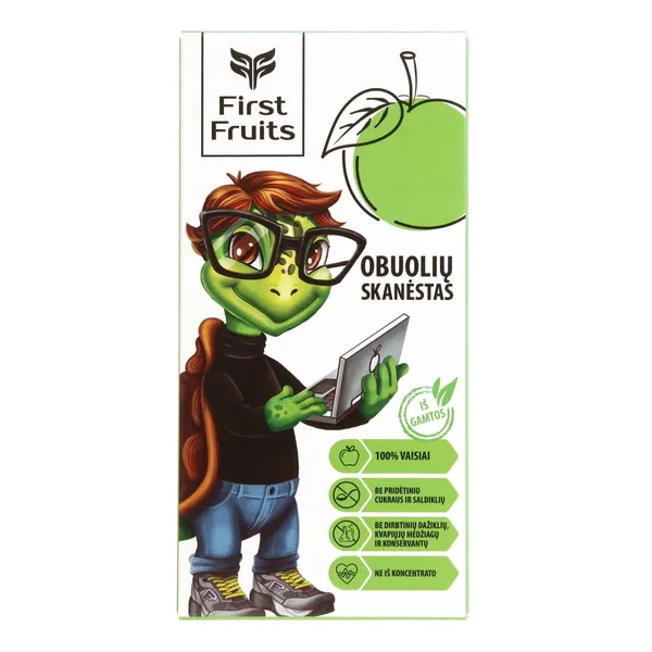 Obuolių skonio skanėstas be pridėtinio cukraus FIRST FRUITS, 60 g