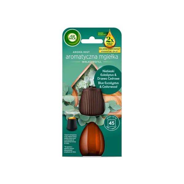 Automatinis oro gaiviklis „Air Wick Aroma Mist“, eukaliptų ir kedrų kvapo, 20 ml