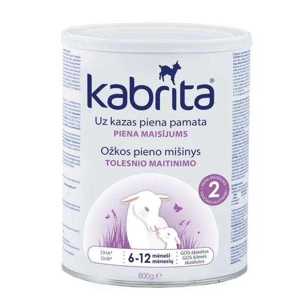 Ožkos pieno mišinys KABRITA 2, nuo 6 iki 12 mėnesių, 800 g