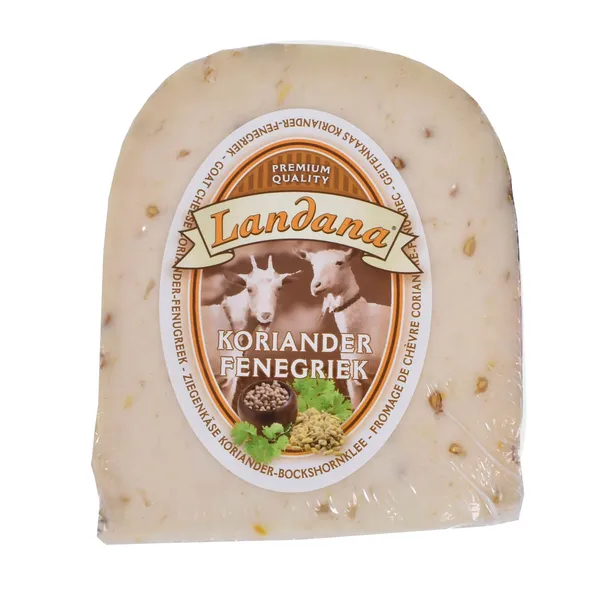 Ožkų pieno sūris LANDANA su kalendra ir ožragėmis, 200 g
