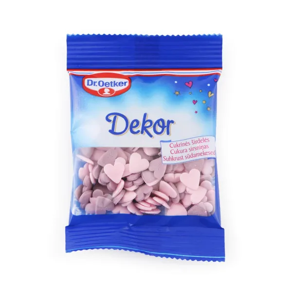 Pabarstukai DR.OETKER, cukrinės širdelės, 10 g