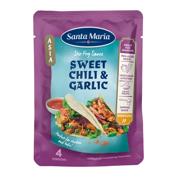 Padažas SANTA MARIA Stir Fry su aitriosiomis paprikomis ir česnakais, 100g