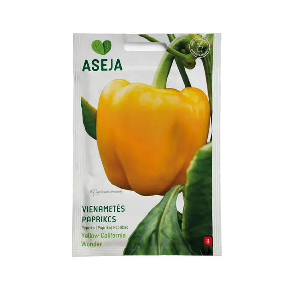 Vienamečių papirkų sėklos ASEJA YELLOW CALIFORNIA WONDER, 0,2 g, 20-0857 (B)