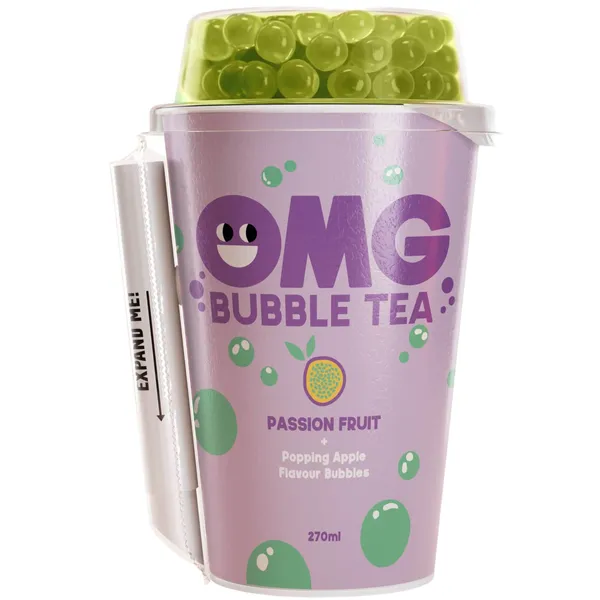 Arbatos gėrimas OMG, pasiflorų skonio su obuolių burbuliukais, 270 ml