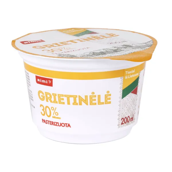Pasterizuota grietinėlė RIMI, 30 % rieb., 200 ml