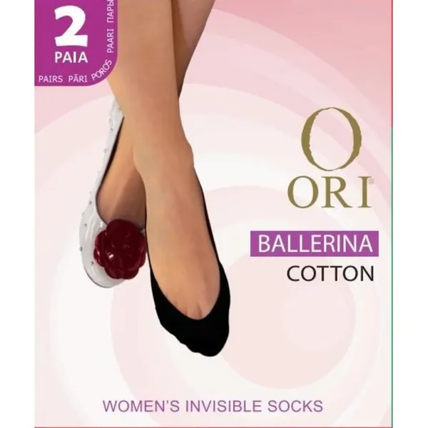 Pėdutės ORI BALLERINA COTTON NERO, 35-38, 2 poros