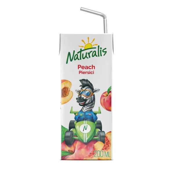 Persikų nektaras su minkštimu NATURALIS, 0,2 l