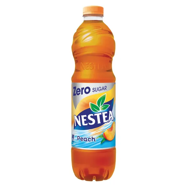 Persikų skonio negazuotas gaivusis gėrimas su juodąja arbata, su saldikliais NESTEA ZERO, 1,5 l