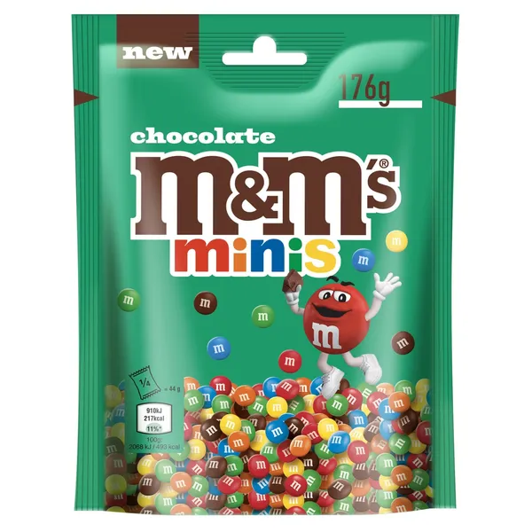 Pieninis šokoladas M&M'S traškiame spalvotame glajuje, 176 g
