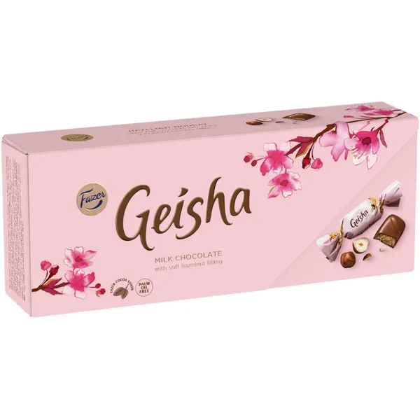 Pieninio šokolado saldainiai su lazdyno riešutų kremo įdaru, 250g GEISHA