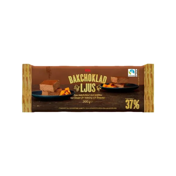 Pieninis šokoladas kepimui ICA, 200 g