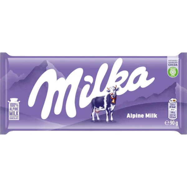 Pieninis šokoladas MILKA, 90 g