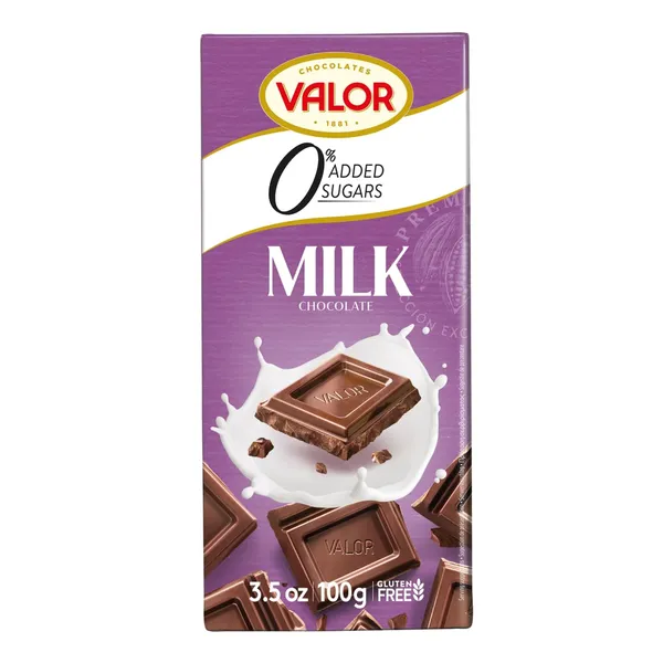 Pieniškas šokoladas su saldikliais VALOR, 100 g