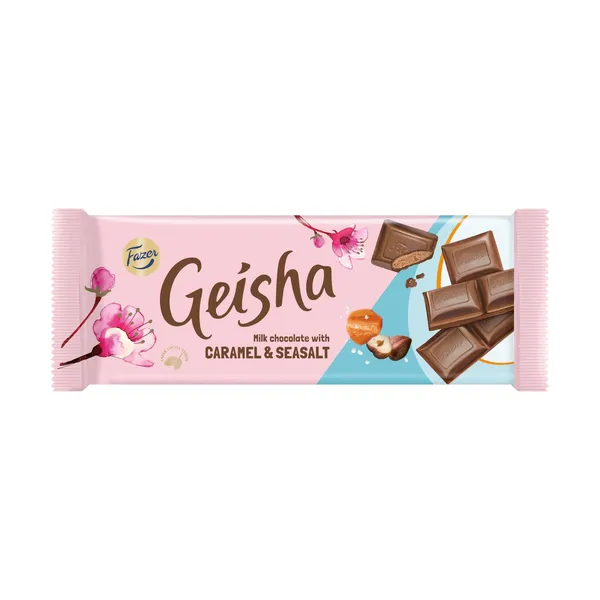 Pieninis šokoaldas GEISHA CARAMEL & SEA SALT, 100 g