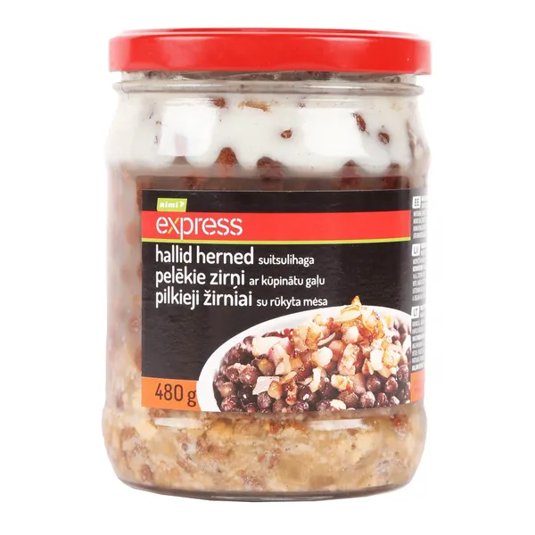 Pilkieji žirniai su rūkyta mėsa RIMI EXPRESS, 480 g