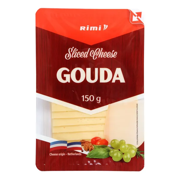 Pjaustytas sūris RIMI GOUDA, 49% rieb., 150 g