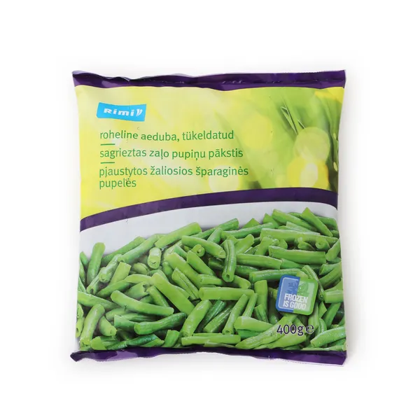 Greitai užšaldytos pjaustytos žaliosios šparaginės pupelės RIMI, 400 g