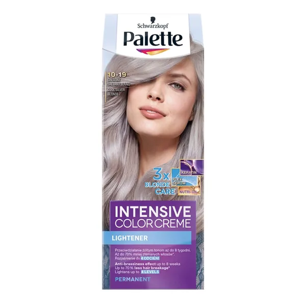 Plaukų dažai PALETTE INTENSIVE COLOR CREME, spalva šaltai šviesi sidabro 10-19
