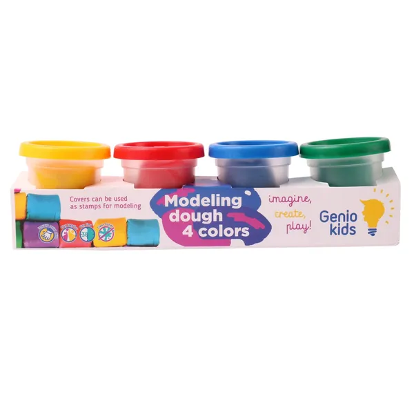 Plastilino rinkinys GENIO KIDS, 4 spalvų, 4x50g
