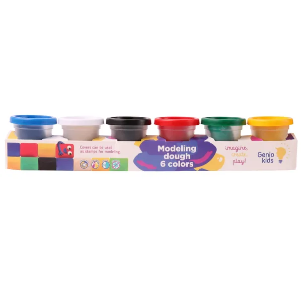 Plastilino rinkinys GENIO KIDS, 6 spalvų, 6x50g
