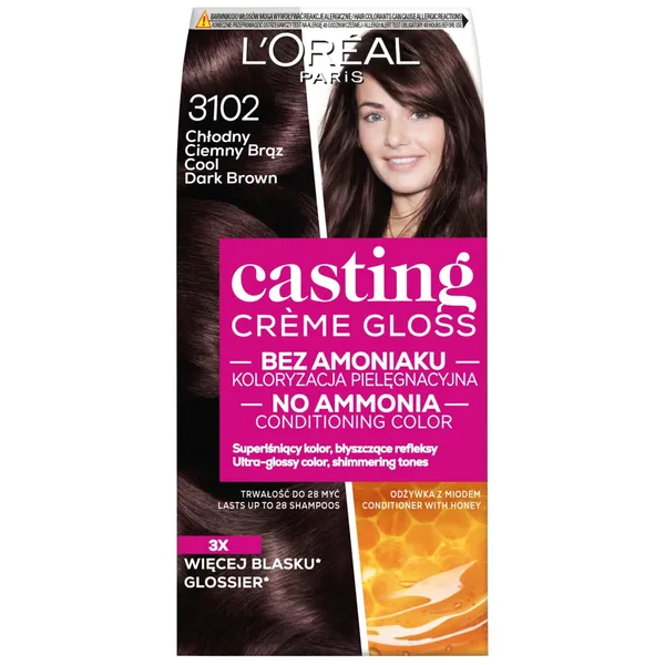Plaukų dažai Casting Creme Gloss Šalta Tamsiai Ruda #3102