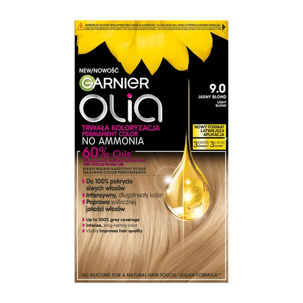 Ilgalaikiai plaukų dažai GARNIER OLIA, be amoniako 9.0, 1 vnt.