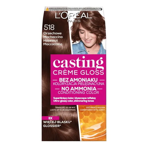 Plaukų dažai L'OREAL CASTING CREME GLOSS 518 HAZELNUT MOCHACCINO
