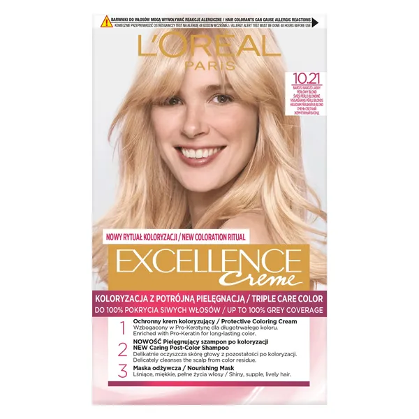 Plaukų dažai L'OREAL EXCELLENCE CREME, Nr. 10.21, 1 vnt.