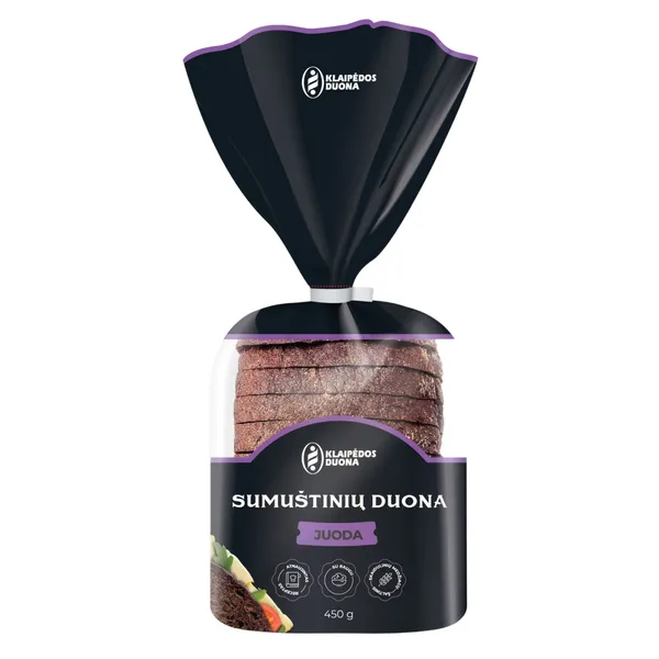 Plikyta juoda sumuštinių duona KLAIPĖDOS DUONA, 450 g