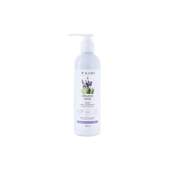 Plaukų kaukė T-LAB ORGANIC SAGE ANTI-DANDRUFF, 250ml