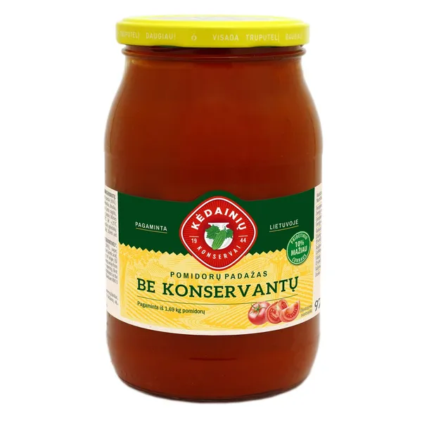 Pomidorų padažas be konservantų KĖDAINIŲ KONSERVŲ FABRIKAS, 970 g