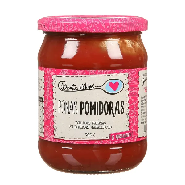 Pomidorų padažas BEATOS VIRTUVĖ Ponas Pomidoras, 500 g