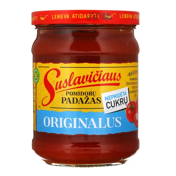 Pomidorų padažas SUSLAVIČIAUS ORIGINALUS, 490 g