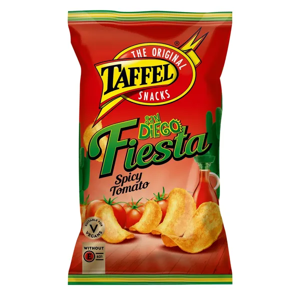 Pomidorų skonio bulvių traškučiai TAFFEL FIESTA SAN DIEGO, 180 g