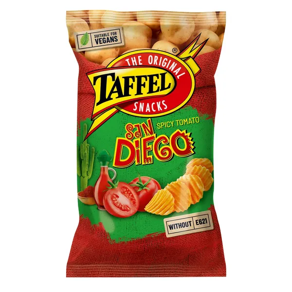 Bulvių traškučiai TAFFEL SAN DIEGO, pomidorų skonio, 180 g