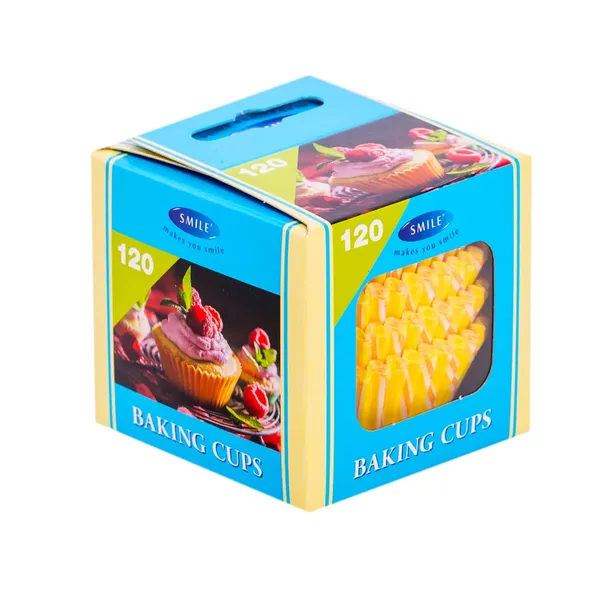Popierinė kepimo forma SMILE, geltonos spalvos, 120 vnt.