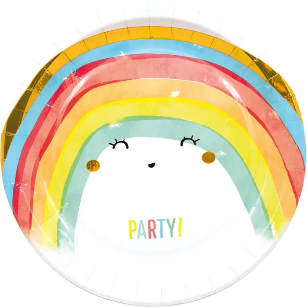 Popierinės lėkštės DECORATA PARTY VAIVORYKŠTĖ, 23 cm, 8 vnt. AW26