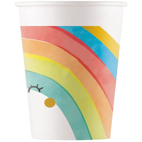 Popieriniai puodeliai DECORATA PARTY VAIVORYKŠTĖ, 200 ml, 8 vnt. AW26