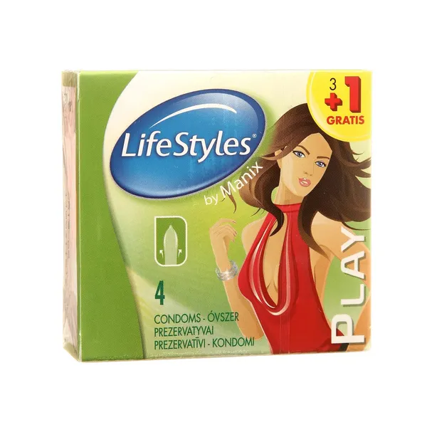 Prezervatyvai LIFESTYLES PLAY, 4 vnt.