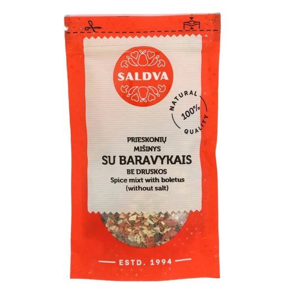 Prieskonių mišinys be druskos su baravykais SALDVA, 25g