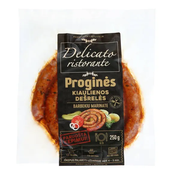 Proginės kiaulienos dešrelės BBQ marinate DELICATO RISTORANTE, 250 g