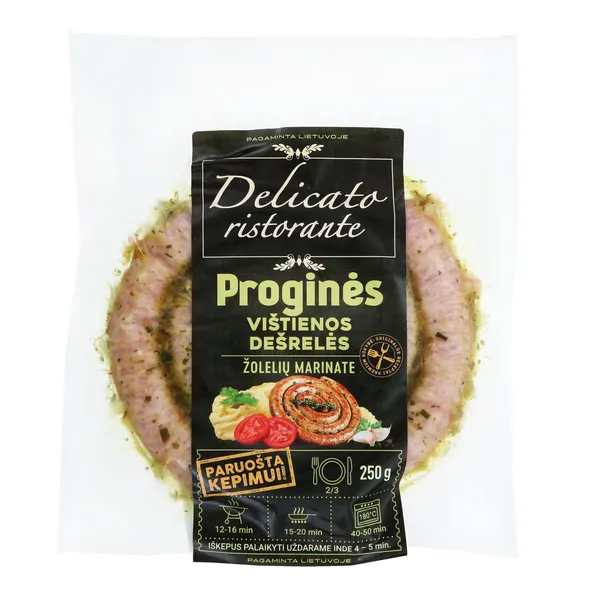 Proginės vištlienos dešrelės žolelių marinate DELICATO RISTORANTE, 250 g