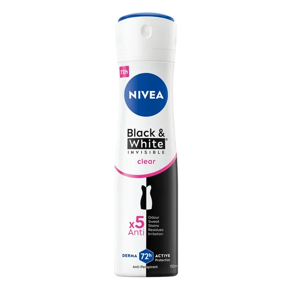 Purškiamas dezodorantas NIVEA Black & White Clear, moterims, 150 ml