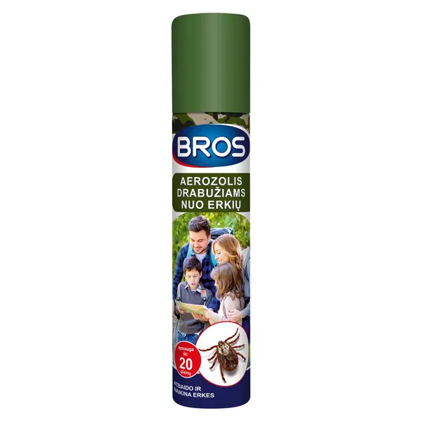 Purškiklis drabužiams nuo erkių BROS, 90 ml