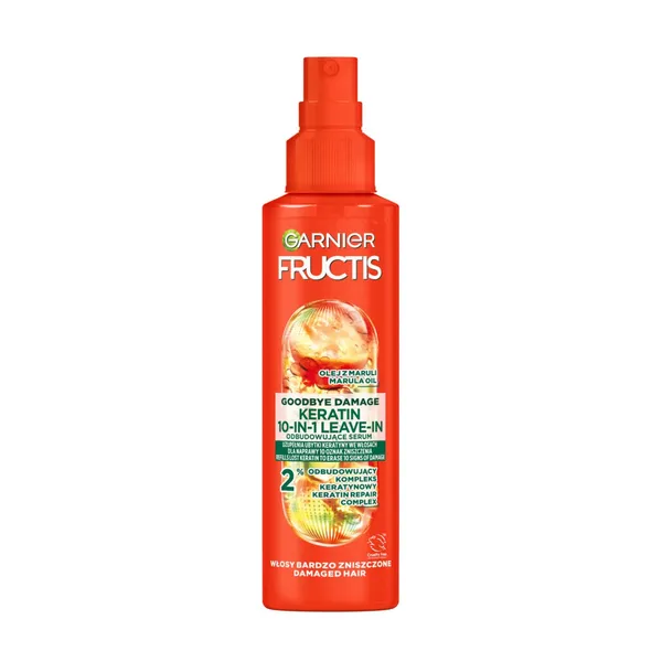 Nenuplaunamas purškiklis plaukams FRUCTIS GOODBYE DAMAGE SOS KERATIN, 150 ml