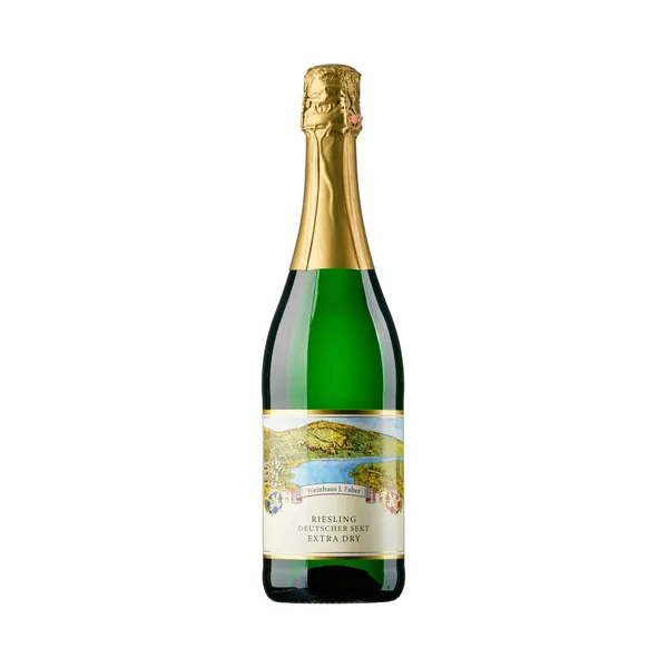 Putojantis vynas FABER RIESLING EXTRA DRY, 12 %, 0,75 l